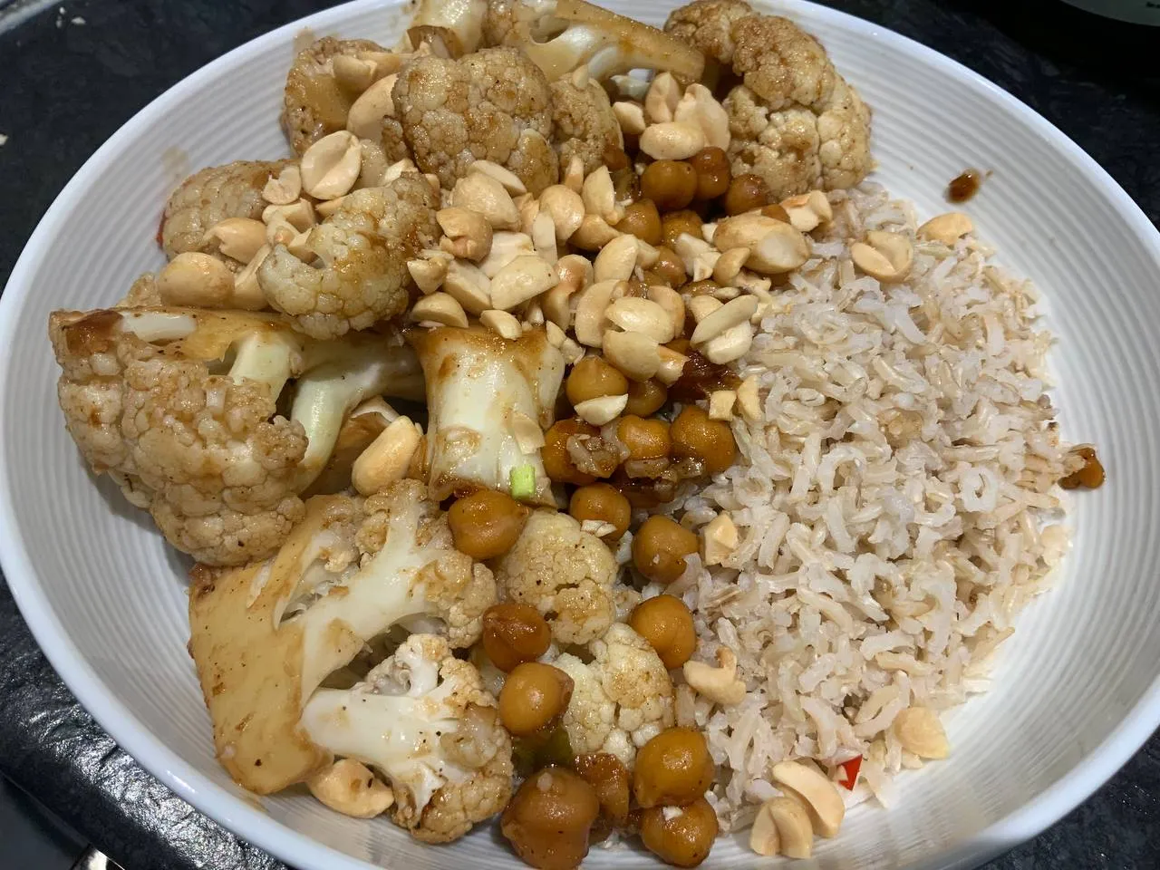 Kung Pao Cauliflower with Chickpeas